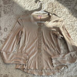 Pink Lily Taupe Button-Down Shirt